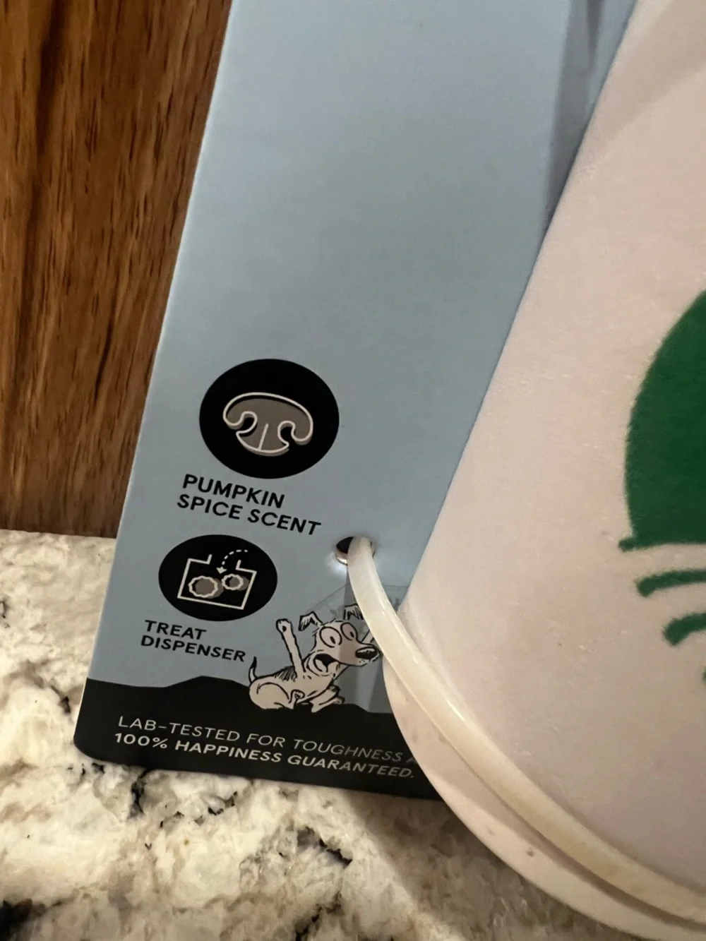 Bark Pumpkin Spice Puppuccino Dog Toy - White & Green
